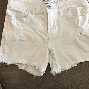 Abercrombie & Fitch White Distressed Jean Shorts